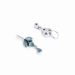 El Regalo 2 Pairs 925 Silver Plated Vintage Stones & Pearls Earrings Combo Set for Women & Girls- Silver Lookalike Statement Pearls Stones Earrings (Option-4)
