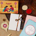 El Regalo 1PC Simple Lotus Flower Rakhi for Brother- Minimalist Lotus Thread Rakhi with Roli Chawal, Rakhi Message Card in Rakhi Gift Box (Option-3)