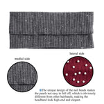 El Regalo 2 PCs Elastic Knit Ear Warmers with Pearls for Girls & Women | Winter Hair Band for Women Head Wraps (Grey & Black)