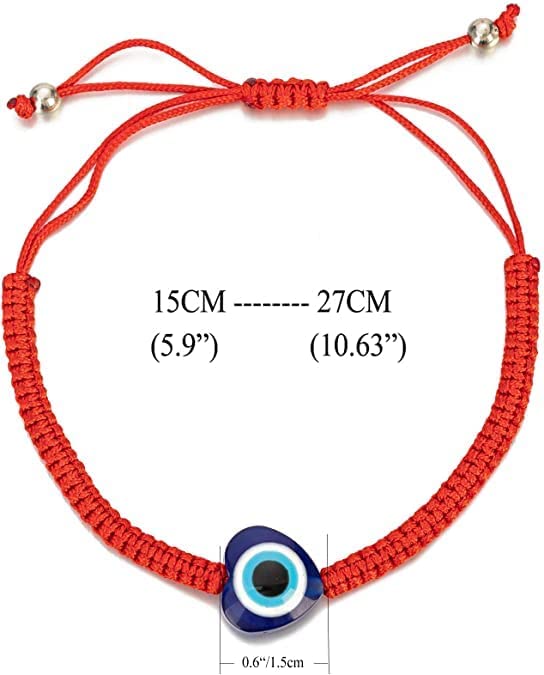 El Regalo 1 Evil Eye Rakhi with and Raksha Bandhan Card - Lucky Evil Eye Protection Rakhi to Avoid Negative Energies for Brother/Sister-in-Law/Niece or Nephew (Heart Evil Eye)