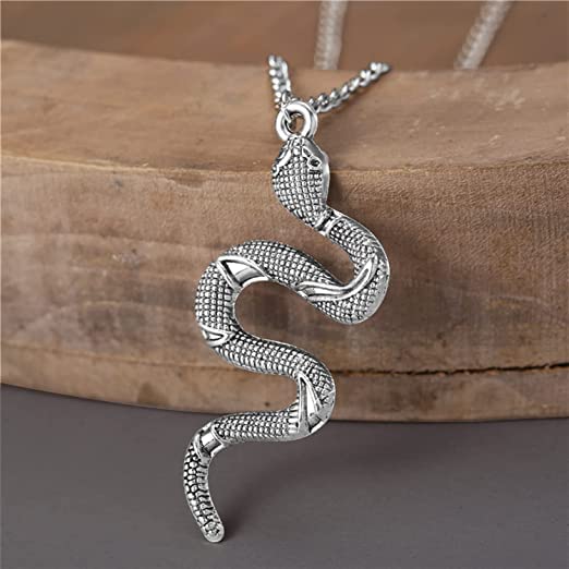 El Regalo Snake Unisex Necklace for Girls/ Boys/ Men & Women - Trendy Serpent Necklace Dainty Pendant Necklace Jewelry (Silver)