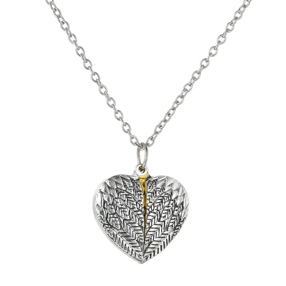 El Regalo Dumila You are My Sunshine Love Pendant Necklace with Engraved Hidden Message Locket for Women (Silver Wing)