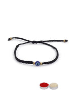 El Regalo Evil Eye CZ Bracelet Rakhi for Brother with Roli Chawal in Gift Box (Option-6)