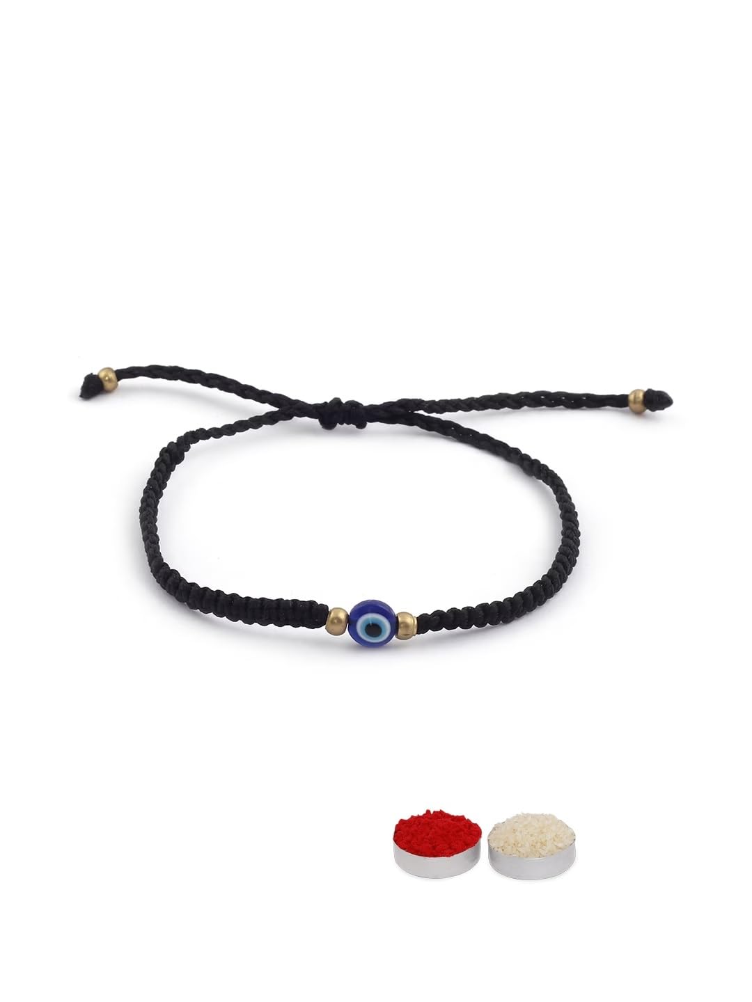 El Regalo Evil Eye CZ Bracelet Rakhi for Brother with Roli Chawal in Gift Box (Option-6)