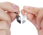 El Regalo Unisex Adult Heart Couples Magnetic Necklace Matching Pendant Friendship Distance Magnetic Love Heart Jewelry for Couples/Besties/Friends