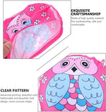 El Regalo 2 PCs Swim Cap Kids/Toddlers, Comfortable Breathable Polyester Fabric Swimming Caps Cute Cartoon Dolphin, Shark, Owl, Mermaid Fairy, Unicorn, Giraffe Swim Caps (Dinosaur & Blue Owl)