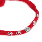 El Regalo Boy's Om Ganesha Swastik Red Moli Thread Rakhi For Brother/Bhai/Bhaiya- Auspicious Om/Aum, Ganesha, Satiya Mauli Rakhi With Roli Chawal Shagun, Message Card In Rakhi Gift Box