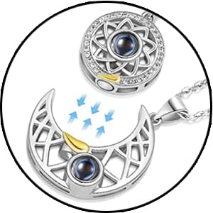 El Regalo BF Magnetic Sun Moon Matching Couple Necklace Set- Best Friend 2 PCs Necklaces Set for Besties/Best Friends/Couples (Silver) For Unisex Adult