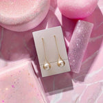 El Regalo Fancy Pearl Earrings- Pearl Zircon Inlaid Dangle Earrings for Girls & Women- Pearl Tassel Long Earrings (Long Tassel Pearl Studs)