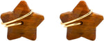 El Regalo Natural Stones Star Stud Earrings- Handcfated Wire Wrapped Celestial Star Earrings for Girls & Women (Brown Tiger Eye)