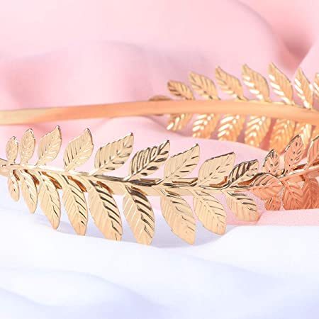 El Regalo's Golden Leaves Vintage Crown Style Metal Hairband/Tiara Hair accessories for Kids/Girls/Teens/Women- Bridal Crown Hairbands (Option-2)