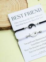El Regalo 2 PCs Yin Yang Statement Bracelets for Couples- Yin Yang Adjustable Cord Bracelets Set - Friendship Day/Valentines Day Couple Gift