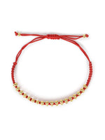 El Regalo Unisex Adult 2PCs Simple, Minimalist Beaded Bracelet Rakhi for Brothers/Bhai- Bhabhi with Roli-Chawal, Rakhi Card in Rakhi Gift Box (Red & Black Golden)