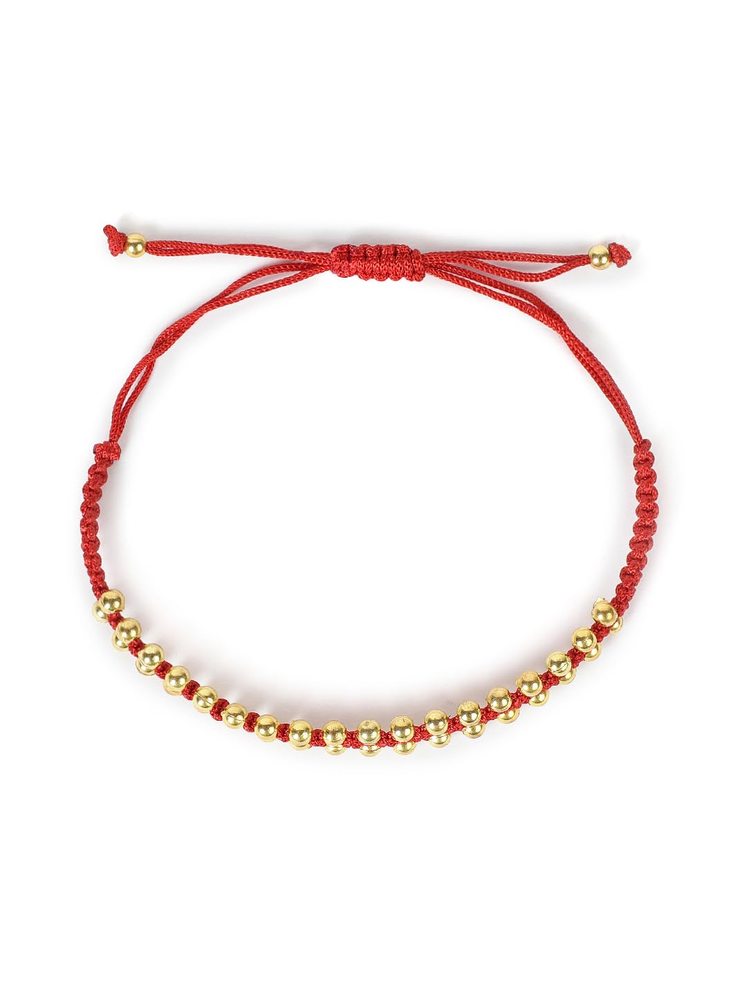 El Regalo Unisex Adult 2PCs Simple, Minimalist Beaded Bracelet Rakhi for Brothers/Bhai- Bhabhi with Roli-Chawal, Rakhi Card in Rakhi Gift Box (Red & Black Golden)