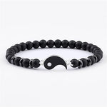 El Regalo 2 PCs Natural Stone Beads Stretchable Bracelets for Best Friends/Couples/Besties BFF Boyfriend Girlfriend
