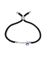 El Regalo Name Initials Evil Eye Bracelet Rakhi for Brother- Name Letter CZ Rakhi with Roli Chawal, Message Card in Rakshabandhan Box for Bhai (Black-R)