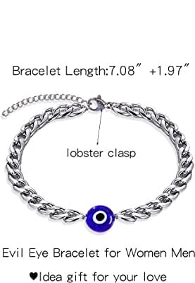 El Regalo Evil Eye Chain Unisex Bracelet- Stainless Steel No Rust Bracelet for Men & Women