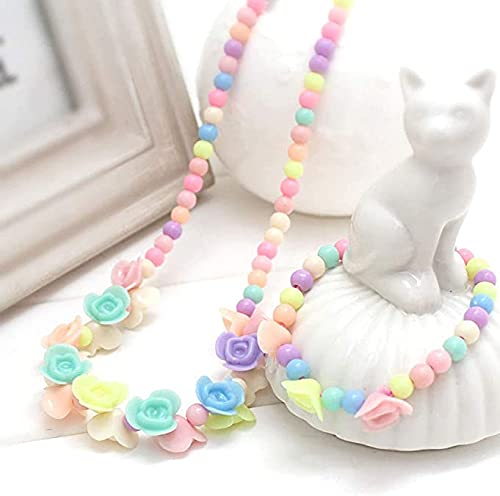 El Regalo 2 Sets Kids Girls Jewelry Sets - Kids Beads Necklace & Bracelets Jewelry Sets for Girls & Toddlers (Option-5)
