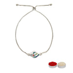 El Regalo 1PC Auspicious CZ Shell Bracelet Chain Rakhi for Brother- Designer Sankh Rakhi with Roli Chawal, Message Card in Rakhi Gift Box for Bhaiya/Bhabhi/Niece or Nephew