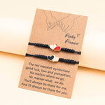 El Regalo Unisex 2PCs BFF Best Friends Hearts Friendship/Couple Bracelets, Pinky Promise BFF Long Distance Matching Hearts Bracelets for Besties
