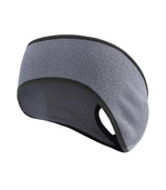 El Regalo 2 PCs Winter Fleece Ponytail Headbands- Ear Warmer/Earmuff Headbands with Ponytail for Men, Women, Girls, Boys Fleece Ear Warmers Headband for Cold Weather Ski Yoga (Grey & Blue)