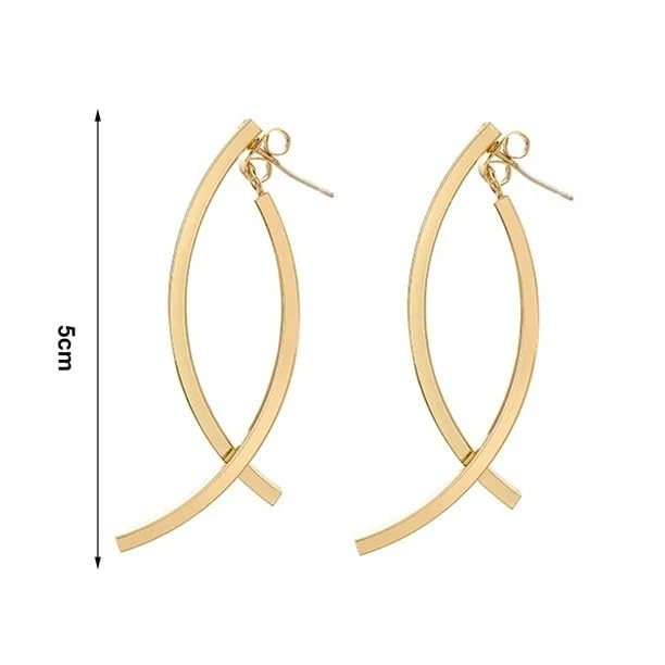 El Regalo Fashion Arch Earrings- Contemporary Back Hanging Dangle Earrings for Girls & Women