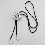 El Regalo 3 in 1 Adjustable Camellia Flower Choker Necklace cum Waist Body Chain for Girls & Women | Multi-Use Fashion Jewelry for Weddings, Parties & Holidays (Silver)