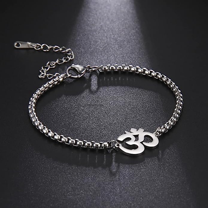 El Regalo 1 PC Stainless Steel Anti Tarnish OM/Aum Rakhi for Brother - OM Chain Bracelets Rakhi with Roli Chawal, Rakhi Message Card in Rakhi Gift Box