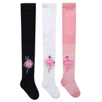 El Regalo Kids Girls Baby Ballet Dance Princess Tights Stockings Pantyhose | 1 pair | Princess Cotton Legging Stocking Pants Socks (Black Medium (4-6 Years))