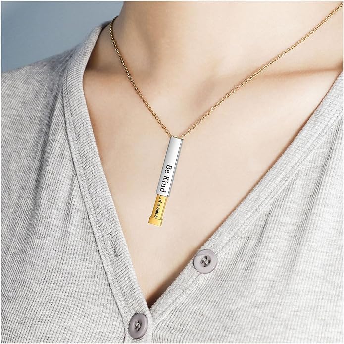 El Regalo Stainless Steel Be Kind Of A Bi*ches Hidden Message Necklace for Girls & Women- Best Friends Sorority Sisters Friendship Jewelry