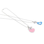 El Regalo 2 PCs Best Friend BFF Enamel Hearts Unisex Pendant Necklaces Set for Kids/Girls/Boys/Besties/Soul Sisters (Option-2)