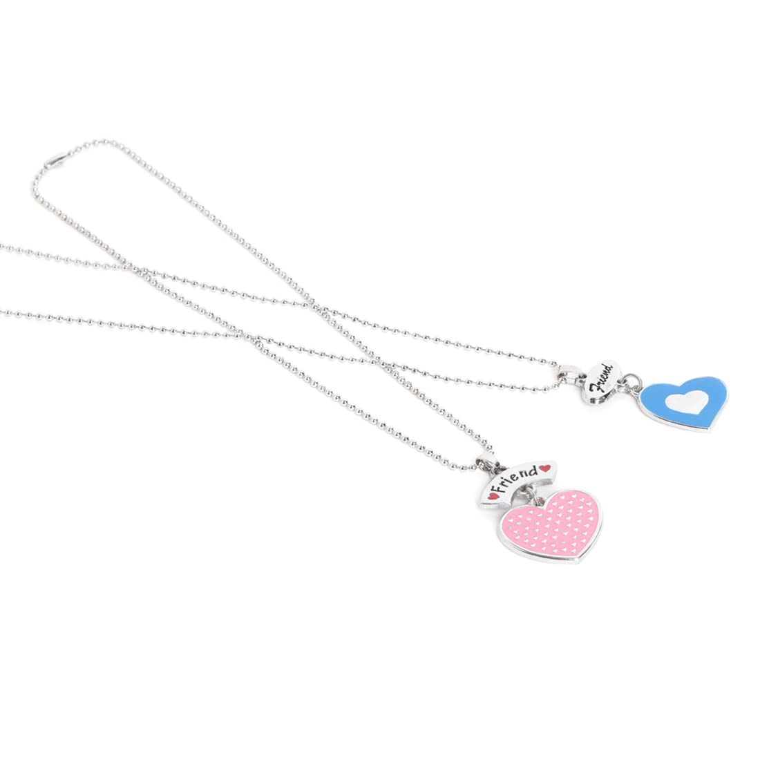 El Regalo 2 PCs Best Friend BFF Enamel Hearts Unisex Pendant Necklaces Set for Kids/Girls/Boys/Besties/Soul Sisters (Option-2)