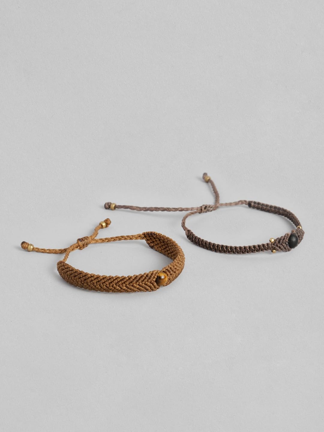 El Regalo Designer 2PCs Natural Tiger Eye & Lava beads Rakhi Combo for Brother/Bhai- Natural Stones Handcrafted Rakhi with Roli-Chawal Shagun, Rakhi Message Card in Rakhi Gift Box