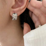 El Regalo 925 Silver Plated Hollow Filigree Hoop Earrings for Women - Vintage Oriental Carved Huggie Hoops, Retro Ethnic Jewelry