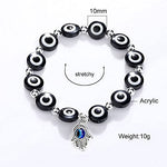 El Regalo Unisex 2PCs Evil Eye Hamsa Bracelets Set | Lucky Evil Eye Designer Protection Bracelets Set in Blue & Black