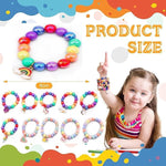 El Regalo 2PCs Girls Kids Rainbow Beads Charms Bracelets Set- Heart, Unicorn, Mermaid, Rainbow, Star charms for Baby Toddler Girls Kids (Rainbow & Unicorn)