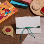 El Regalo 1PC Chakra Rakhi for Brother- Designer Chakra Reiki Healing Symbols Hand Braided Rakhi with shagun, Rakhi Card in Gift Box for Bhaiya/Bhabhi/Niece/Nephew (Heart Chakra)