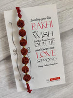 El Regalo Unisex-Adult 1 Pc Rudraksha Rakhi For Brother Lord Shiva With Shagun, Rakhi Message Card In Rakhi Gift Box For Bhai (Rudraksha Multi Beads)