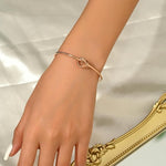 El Regalo Stainless Steel Forever Love Knot Infinity Cuff Bracelets for Girl & Women- Waterproof Infinity Knot Adjustable Bracelet (Rose Gold)