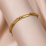 El Regalo 1 PC Stainless Steel Anklets for Women/Girls - 18K Gold Plated Paperclip Chain, Heart, Bow & Daisy Flower Ankle Bracelets - Anti-Tarnish, Waterproof Summer Beach Jewelry Gift (Style-1, 1)