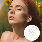 El Regalo 4 Pairs Ear Cuff Earrings for Women Rhinestone Wrap Earrings Ear Crawler Earrings Hook Earrings