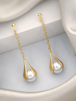 El Regalo Elegant Faux Pearl Earrings for Women - Elegant 18K Gold & Silver Plated Moti Jewelry Collection | Fancy Studs, Dainty Drops & Long Dangle Pearls Earrings for Girls (Style-2)