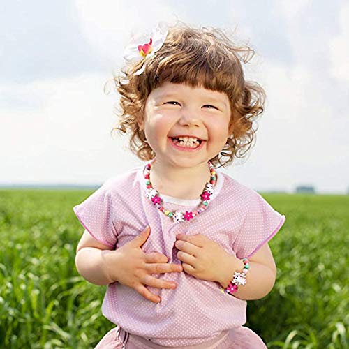 El Regalo Kids/Toddlers/Girls Wooden Beads Handmade Necklace & Bracelet Jewelry Sets (1 Necklace & 1 Bracelet): Kids Princess Jewelry Set (Unicorn Multi Jewelry Set)