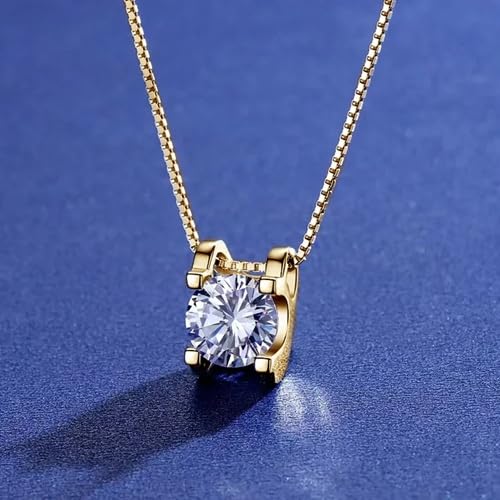 El Regalo Elegant Stainless Steel Solitaire Necklace for Women & Girls | Luxury Round Cut Cubic Zirconia Pendant Necklace