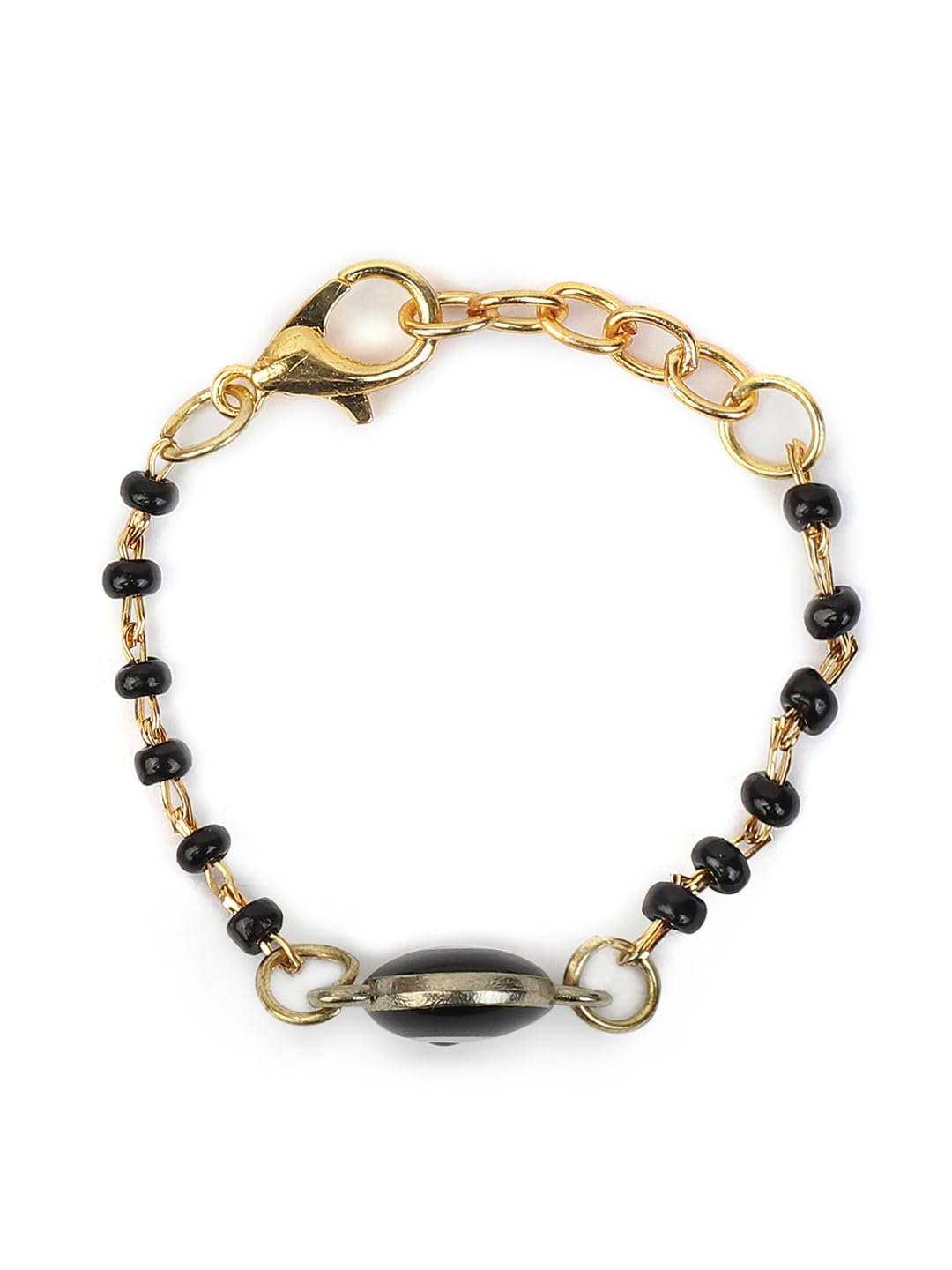 El Regalo Cute Evil Eye Nazaria Bracelet Rakhi for Babies/Kids with Roli Chawal, Rakhi Message card in Rakhi Gift Box- Baby Nazaria Rakhi (Black Evil Eye Nazaria Rakhi)