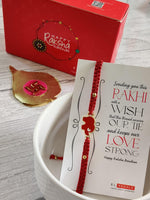 El Regalo 1PC Elephant Evil Eye Rakhi for Brother with & Message Card in Gift Box (Red Elephant Red Rakhi)