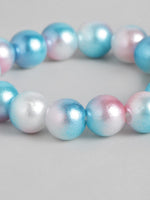 El Regalo Girls Princess Necklace Bracelet with Colorful Mermaid Shiny Beads Bow Kids Stretchy Costume Jewelry Gift Party Favors Dress up Jewelry for Little Girl Toddler (Ocean Blue)