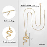 El Regalo Snake Unisex Necklace for Girls/ Boys/ Men & Women - Trendy Serpent Necklace Dainty Pendant Necklace Jewelry (Golden)