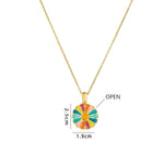 El Regalo Stainless Steel Openable Daisy Flower Pendant Necklace for Girls/Women- Anti Tarnish colorful oil dripping Daisy Necklace (Gold Multi)