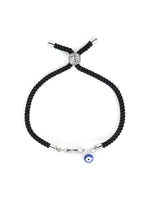 El Regalo Name Initials Evil Eye Bracelet Rakhi for Brother- Name Letter CZ Rakhi with Roli Chawal, Message Card in Rakshabandhan Box for Bhai (Black-U)